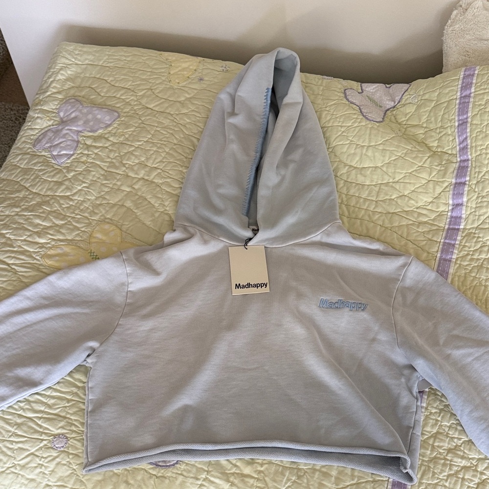 Madhappy Sky Blue Cropped Hoodie